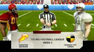Tecmo Football League Week 3- Houston Meteors (1-1) vs Kansas City Crash (2-0)