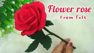 DIY rose flower from felt easy