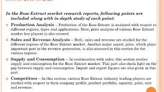 Rose Extract Market Growing Production, Demand and Supply 2019 to 2025
