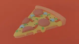 Pizza slice 3d illustration | Blender 2.8 Modeling Timelapse (without sound)
