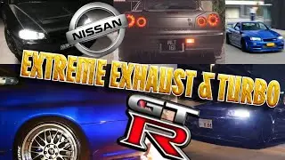 1999-2002 Nissan Skyline GTR R34 EXHAUST SOUND Compilation! CRAZY TURBO noises!