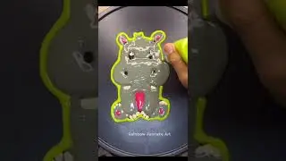 Shorts - How to draw Hippo Pancake - Animal Drawing, Hippo Cartoon , Pancake Art @rainbowpancakeart