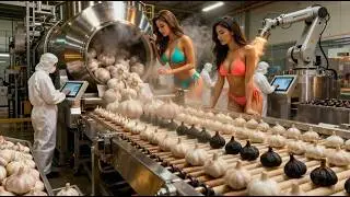 Inside a Modern Black Garlic Factory | Full Process From Fresh Garlic to Black Garlic