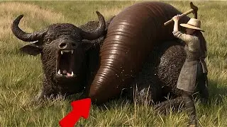 Brave Team Rushes to Save Mother Buffalo from Giant Leech Attack! 🦬
