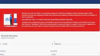 Maldivler &Uuml;lkeye Varış - Online Health Declaration Form Nasıl Doldurulur ?