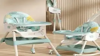 3-in-1 Convertible Baby High Chair Foldable Infant Chair Rocking Chair with Harness Lockable