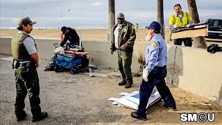 𝗩𝗘𝗡𝗜𝗖𝗘 𝗦𝗪𝗘𝗘𝗣: Park Rangers and County Crew Stand By as Homeless Resident Packs Up Camp
