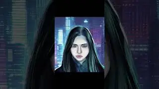 Pretty girl portrait in futuristic city - generative ai