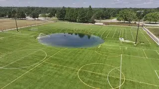 Sinkhole at Gordon Moore Park remains a year later