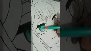 zero two eyes colouring part . #anime #shorts