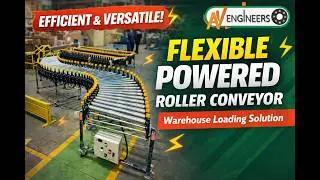 Powerised Flexible Roller Conveyor with Side Guide by AV Engineers | Pune Conveyor Manufacturer