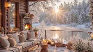 Уютное зимнее утро у озера ❄️🔥 Уютная зимняя веранда и звуки природы