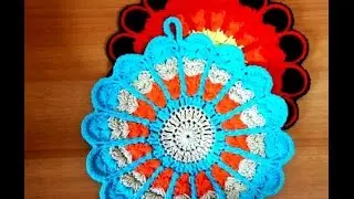 Crochet manique/set de table en forme de fleur facile