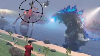 Jurrasic Animal Hunting Games: Monster Smash City - Godzilla vs Siren Head Android Gameplay