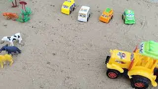 Baby monkey and cartoon toys/ car, truck and animals/ small monkey / heart touching story/ cartoon