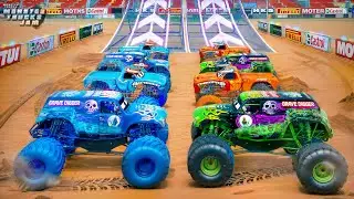 El Toro Loco vs Grave Digger 🔥❄️ | Monster Jam Fire vs Ice Challenge | Epic Stunts & Crashes 🚛💥