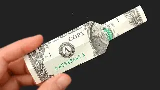 Dollar Bill Origami BOTTLE, how to fold a BOTTLE fast and easy, money tutorial how to fold a bottle
