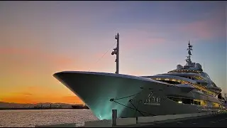 US$ 250 million 125m MY Maryah at sunset in Gibraltar
