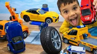 🔴 &Ccedil;ocuklar i&ccedil;in Oyuncak Arabalar Kaza Yaptı! S&uuml;rpriz Kutudan Bruder &Ccedil;ekici ve Tamirhane Seti &Ccedil;ıktı