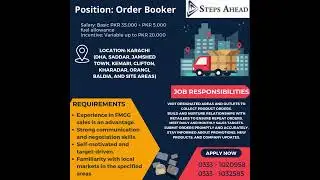 Order Booker Job Opportunity in Karachi #job #careerdevelopment #jobsearch #careergrowth