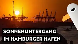 Sensationeller Sonnenuntergang im Hamburger Hafen