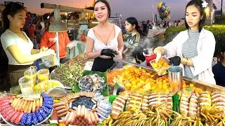 Amazing! Cambodian Street Food Tour 2025 - Delicious Roasted Octopus, Fried Pork Rice, Hotdog & More