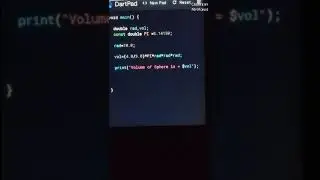 define constant using const and calculate volume of Sphere in Dart