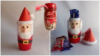 Santa Claus Making From Waste Plastic Bottle | Santa Gift Box Idea | Christmas Craft