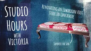 Vintage Footstool Makeover Using Pieced Obi Fabric | Relaxing Creative Session