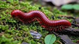 Giant Millipede's Slow Motion Walk 🐌 | Nature's Mini Tank Crossing Rocks & Dirt