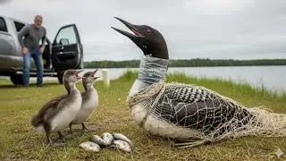 Rescuing a Mother Common Loon Trapped in a Fishing Net &ndash; A Heartfelt Story at a Canadian Lake