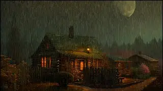 Beat Insomnia, Unplug from Stress, Sleep & Relax with Rain & Thunderstorm Sound| Warm Cabin Ambiance