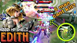 UNBELIEVEABLE SHIELD!! 5 MAN CANT HANDLE THIS TANK!! EDITH BEST BUILD 2023 - ZuruPlaysML MLBB
