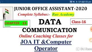 |JOA IT| Lect#16 Data communication and its components. Online coaching classes for JOA IT
