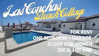 One bedroom Las Conchas Beach Cottage for Lease $1,000/month Garage included.