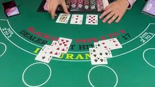 BLACKJACK 💵💰DOUBLE DECK ACTION MAKING A DECENT PROFIT💰💵! #blackjack #blackjackstrategy #doubedeck