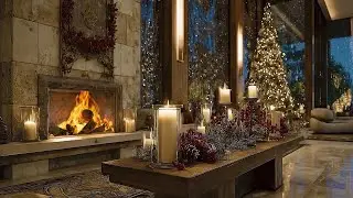 Candlelight Castle Escape 🏰✨ | Christmas Jazz, Snowfall & Magical Winter