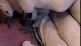 SNOT  LYN GETTING NECK TATTOO