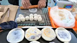 Filipino Food | Ube Piaya | Unleavened flatbread with Purple Yam | Street Food Philippines