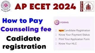 AP ECET-2024 Registrations | how to pay ecet counseling fee | ecet 2024 candidate registration