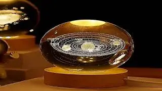 Gift Festival USB LED Night Light, Galaxy Crystal Ball Lamp, 3D Planet Moon Lamp, Home Decoration