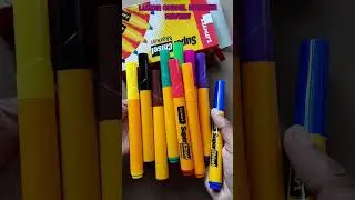 😱🤪😳Cheapest & best chisel markers/Luxor Super chisel marker review &unboxing #shorts #viral #review