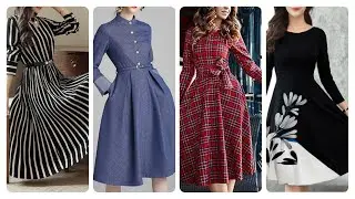 Most Beautiful Skater Dress Design Collection For Girls A line midi frock design#skaterdress