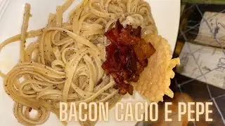 Grabox 1! Bacon cacio e pepe with parmesan crisps
