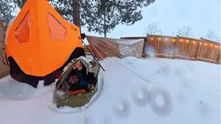 Sleeping in a Bivy During a Snowstorm | Backyard Winter Camping
