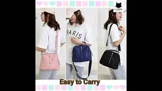 Everyday Essential Oxford Fabric Crossbody Bag with External & Internal Pockets, Daily Essential bag