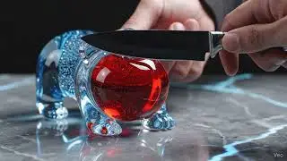 Crystal Red Apple Cutting 🍎✨ Ultra Realistic Glass Apple ASMR | Super Satisfying Slice Sounds