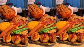 Eat spicy 🔥 🥵 noodles 🍜 with eggs 🤤 🥚 #mukbang #hotpot #yummiestfood