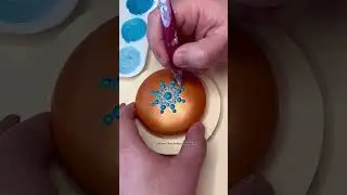 Orange and Blue dot mandala rock painting #art #satisfying #painting #artist #craft #mandala #dotart