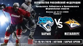 Барыс (Астана) - Металлург (Магнитогорск), ПРФ-2008, группа А, 17.01.2026